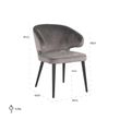 Afbeelding van Richmond Interiors Stoel Indigo Stone velvet (Quartz Stone 101)