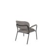 Afbeelding van White Label Living Lounge Chair Jolien Arm Black/Grey