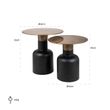 Afbeelding van Richmond Interiors Bijzettafel Rixo set van 2 (Goud)