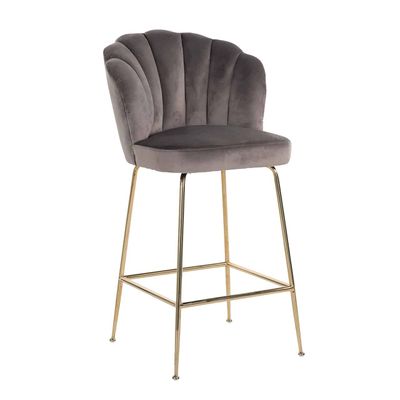 Richmond Interiors Barstoel Pippa Stone Velvet / gold (Quartz Stone 101) Richmond Interiors Barstoel Pippa Stone Velvet / gold (Quartz Stone 101)