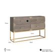 Afbeelding van Richmond Interiors Dressoir Calesta 4-laden shagreen look (Goud)