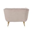 Afbeelding van Richmond Interiors Fauteuil Huxley Khaki velvet / Brushed gold (Quartz Khaki 903)