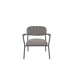White Label Living Lounge Chair Jolien Arm Black/Grey