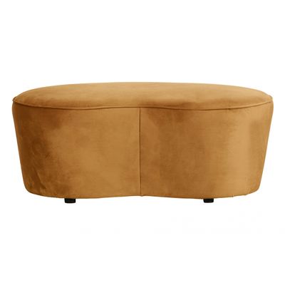 BePureHome Macaroni Bankje Fluweel Mosterd - 110 CM BePureHome Macaroni Bankje Fluweel Mosterd - 110 CM