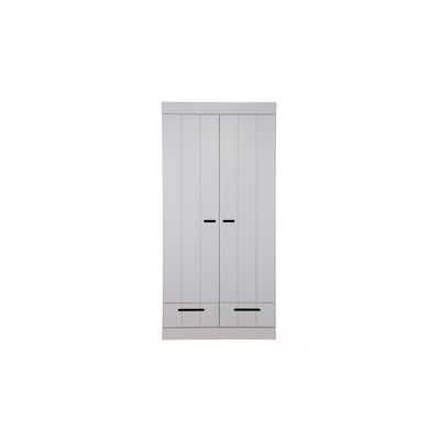 Woood Connect Kast Grijs - 2 Deurs, Stroken + Lade Woood Connect Kast Grijs - 2 Deurs, Stroken + Lade