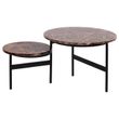 Afbeelding van Richmond Interiors Salontafel Dalton brown emperador set van 2 draaibaar (Bruin)
