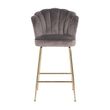 Afbeelding van Richmond Interiors Barstoel Pippa Stone Velvet / gold (Quartz Stone 101)
