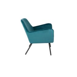 White Label Living Lounge Chair Bon Velvet Blue