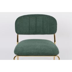 White Label Living Lounge Chair Jolien Gold/Dark Green