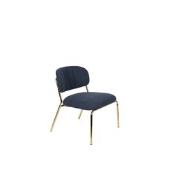 White Label Living Lounge Chair Jolien Gold/Dark Blue