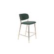 Afbeelding van White Label Living Counter Stool Jolien Gold/Dark Green