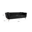 Afbeelding van Richmond Interiors Bank Huxley Antraciet velvet / Brushed gold (Quartz Antraciet 801)