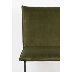 White Label Living Chair Floke Velvet Olive