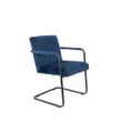 Afbeelding van Dutchbone Stitched Armstoel Velvet Blauw