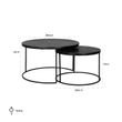 Afbeelding van Richmond Interiors Salontafel Bolder set van 2 aluminium zwart (Zwart)