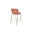 Afbeelding van White Label Living Counter Stool Jolien Gold/Pink