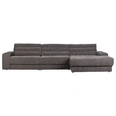 BePureHome Date Chaise Longue Rechts Vintage Fluweel Warm Grijs BePureHome Date Chaise Longue Rechts Vintage Fluweel Warm Grijs