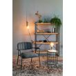 Afbeelding van White Label Living Lounge Chair Jolien Arm Black/Dark Grey