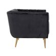Afbeelding van Richmond Interiors Fauteuil Huxley Antraciet velvet / Brushed gold (Quartz Antraciet 801)