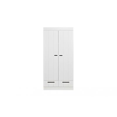 Woood Connect Kast Wit - 2 Deurs, Stroken + Lade Woood Connect Kast Wit - 2 Deurs, Stroken + Lade