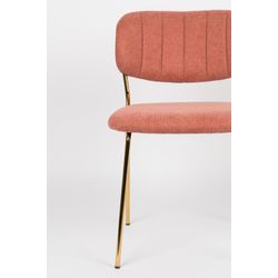 White Label Living Chair Jolien Gold/Pink