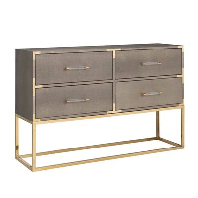 Richmond Interiors Dressoir Calesta 4-laden shagreen look (Goud) Richmond Interiors Dressoir Calesta 4-laden shagreen look (Goud)
