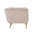 Afbeelding van Richmond Interiors Fauteuil Huxley Khaki velvet / Brushed gold (Quartz Khaki 903)