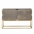 Afbeelding van Richmond Interiors Dressoir Calesta 4-laden shagreen look (Goud)