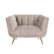Afbeelding van Richmond Interiors Fauteuil Huxley Khaki velvet / Brushed gold (Quartz Khaki 903)