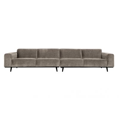 BePureHome Statement XL 4-Zits Bank 372 CM Platte Brede Rib Grijs BePureHome Statement XL 4-Zits Bank 372 CM Platte Brede Rib Grijs