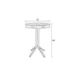 White Label Living Bar Table Maze Round Natural