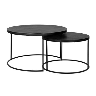 Richmond Interiors Salontafel Bolder set van 2 aluminium zwart (Zwart) Richmond Interiors Salontafel Bolder set van 2 aluminium zwart (Zwart)