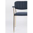 Afbeelding van White Label Living Armchair Jolien Gold/Dark Blue