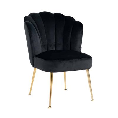 Richmond Interiors Stoel Pippa Black velvet / gold (Quartz Black 800) Richmond Interiors Stoel Pippa Black velvet / gold (Quartz Black 800)