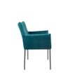 Afbeelding van White Label Living Armchair Dion Velvet Petrol