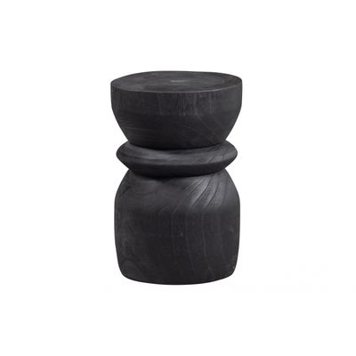 Woood Bikkel Kruk Hout Zwart 40xØ28cm Woood Bikkel Kruk Hout Zwart 40xØ28cm