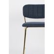 Afbeelding van White Label Living Counter Stool Jolien Gold/Dark Blue