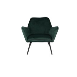 White Label Living Lounge Chair Bon Velvet Green