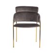 Afbeelding van Richmond Interiors Stoel Angelica Stone velvet / gold frame Fire Retardant (Quartz Stone 101)