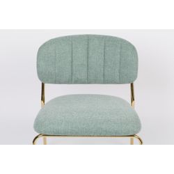 White Label Living Lounge Chair Jolien Gold/Light Green
