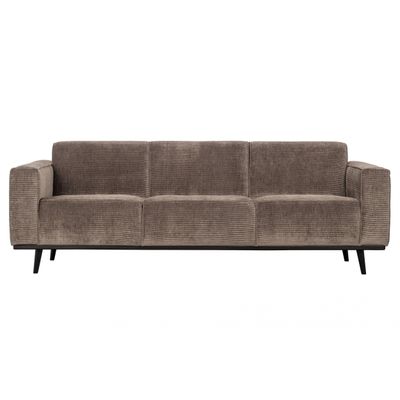 BePureHome Statement 3-Zits Bank 230 CM Brede Platte Rib Taupe BePureHome Statement 3-Zits Bank 230 CM Brede Platte Rib Taupe