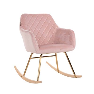 Richmond Interiors Schommelstoel Rocky Pink Velvet (Quartz Pink 700) Richmond Interiors Schommelstoel Rocky Pink Velvet (Quartz Pink 700)
