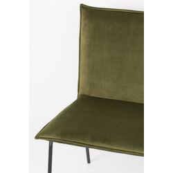 White Label Living Chair Floke Velvet Olive