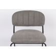 Afbeelding van White Label Living Lounge Chair Jolien Black/Grey