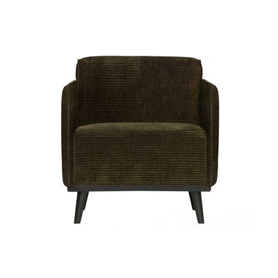 BePureHome Statement Fauteuil Met Arm Brede Platte Rib Warm Groen BePureHome Statement Fauteuil Met Arm Brede Platte Rib Warm Groen
