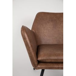 White Label Living Lounge Chair Bon Brown