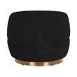 Afbeelding van Richmond Interiors Draaifauteuil Teddy Black Faux sheep / Brushed gold