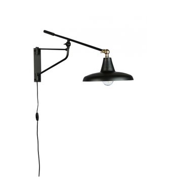 Foto van Dutchbone Hector Wandlamp Zwart