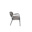 Afbeelding van White Label Living Lounge Chair Jolien Arm Black/Grey