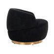 Afbeelding van Richmond Interiors Draaifauteuil Teddy Black Faux sheep / Brushed gold